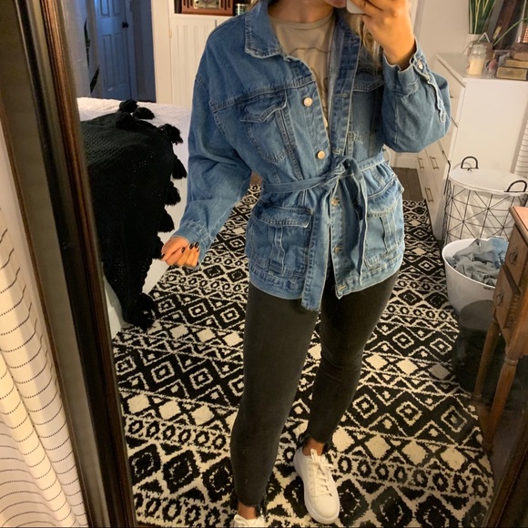 Ashley-Vintage Charm Jean Jacket Belted Wrap